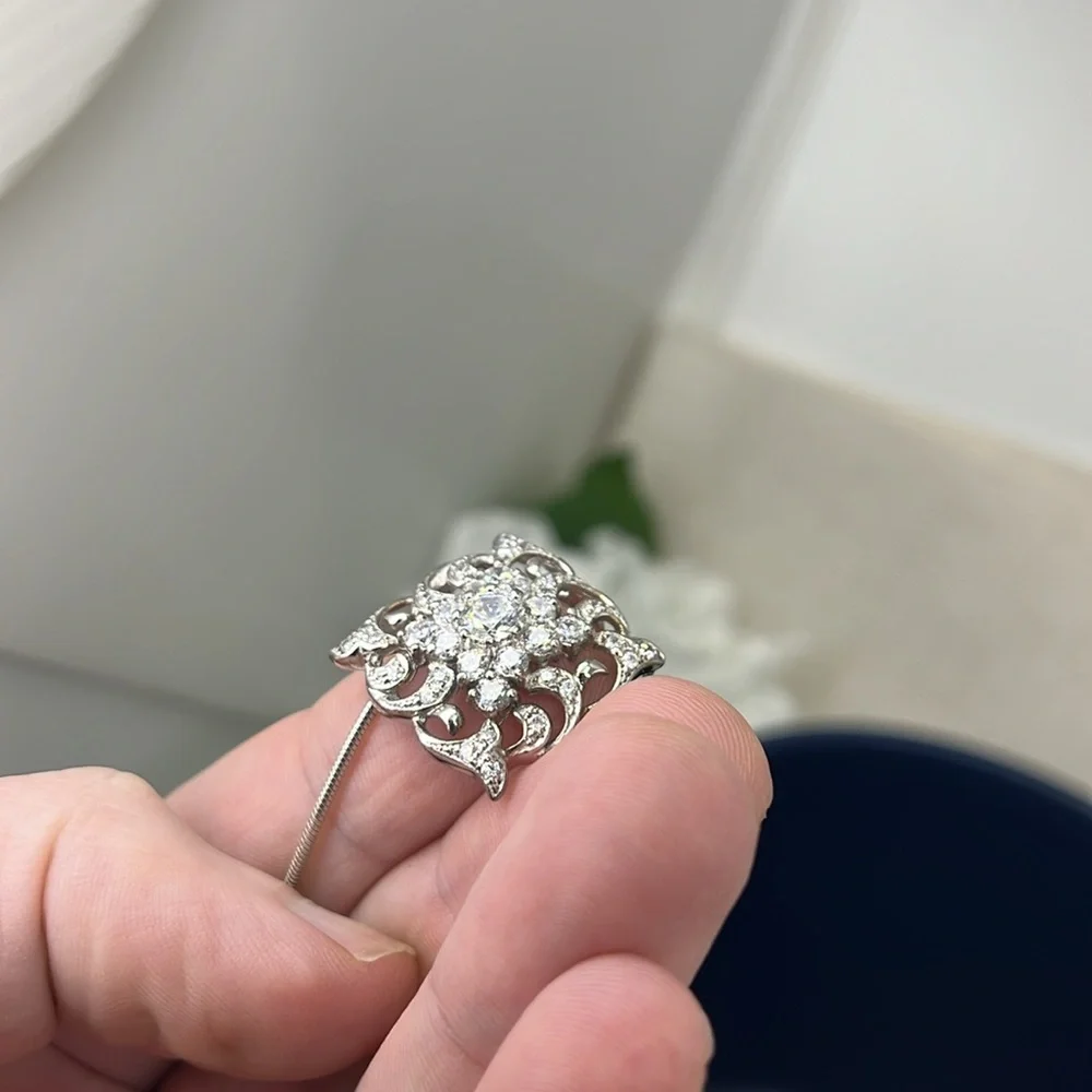 Beautiful Absolute 925 Italy Sterling Silver Necklace with CZ Pendant - Picture 15 of 15